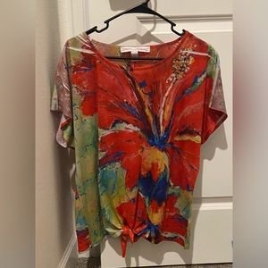 Women’s shirt, bright floral colors, XL